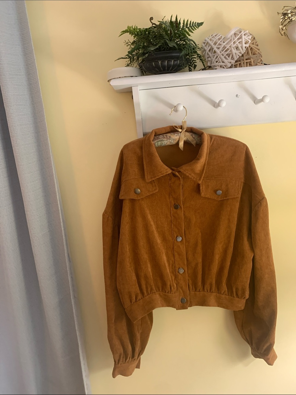 Source Unknown Cropped Corduroy Jacket - Rust Brown